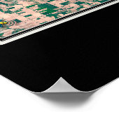 Lake St Clair Michigan - Ontario Satellite Karte Poster (Ecke)