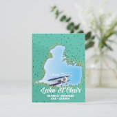 Lake St Clair USA Kanadische Seekarte (Stehend Vorderseite)