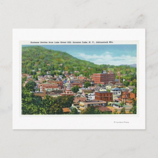 Lake Street Hill Ansicht of Business Section Postkarte (Vorderseite)