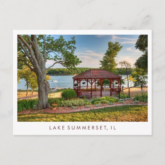 Lake Summerset Illinois Gazebo Postkarte (Vorderseite)
