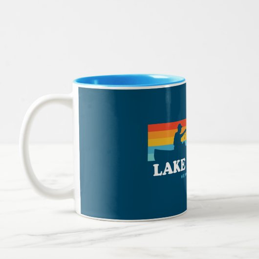 Lake Sunapee New Hampshire Canoe Zweifarbige Tasse (Links)