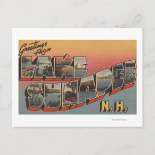 Lake Sunapee, New Hampshire - Grosser Brief Postkarte