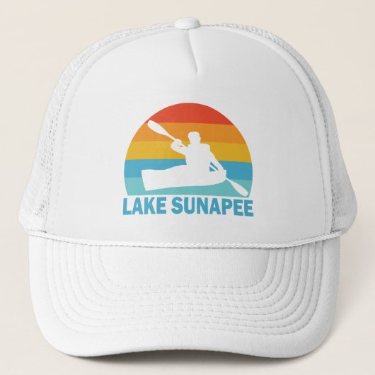 Lake Sunapee New Hampshire Kayak Truckerkappe (Vorderseite)