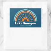 Lake Sunapee New Hampshire Rainbow Rechteckiger Aufkleber (Tasche)