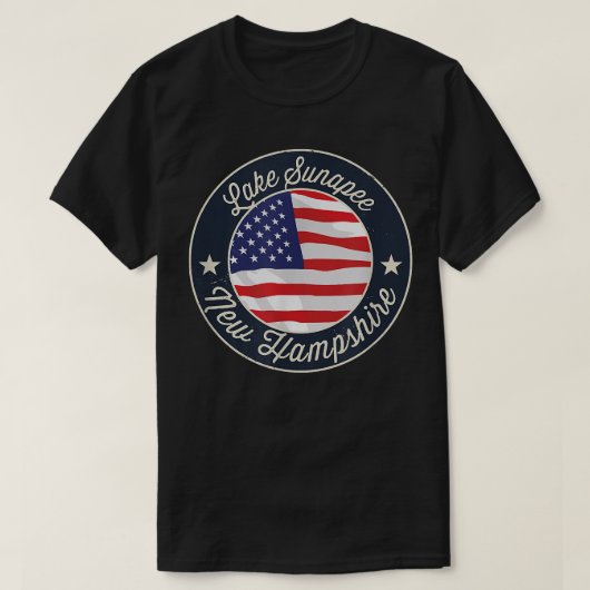 Lake Sunapee - Patriotic New Hampshire Souvenir T- T-Shirt (Design vorne)