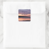 Lake Sunset Buchzeichen Quadratischer Aufkleber (Tasche)