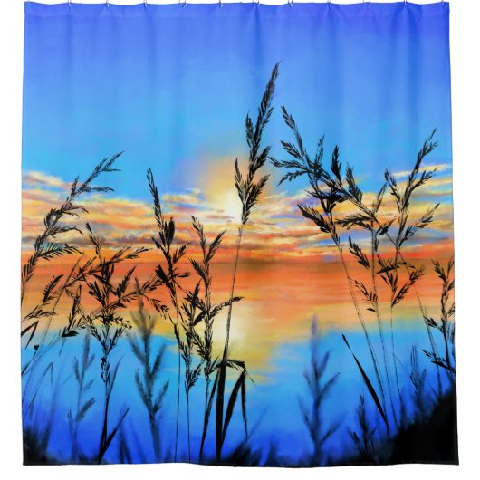 Lake Sunset Duschvorhang (Vorderseite)