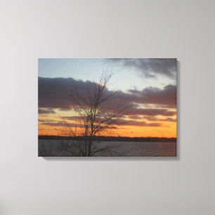 Lake Sunset Leinwand Doppeltfeld - 23,17" x 16,50"