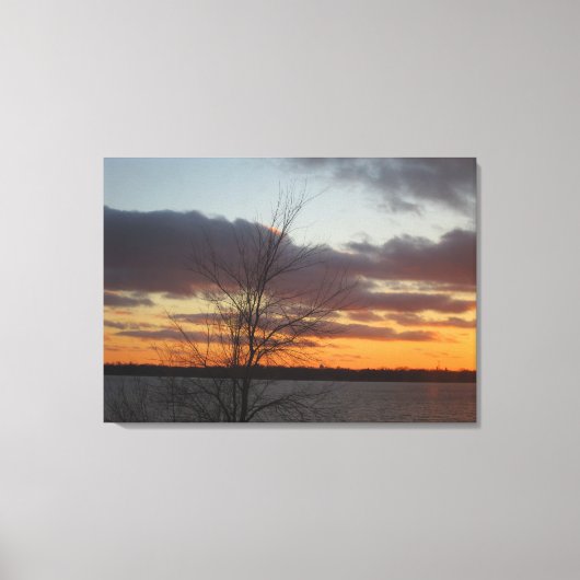 Lake Sunset Leinwand Doppeltfeld - 33,70" x 24" (Vorderseite)