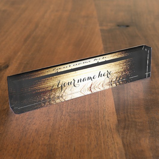 Lake Sunset Namensplakette (Seite)