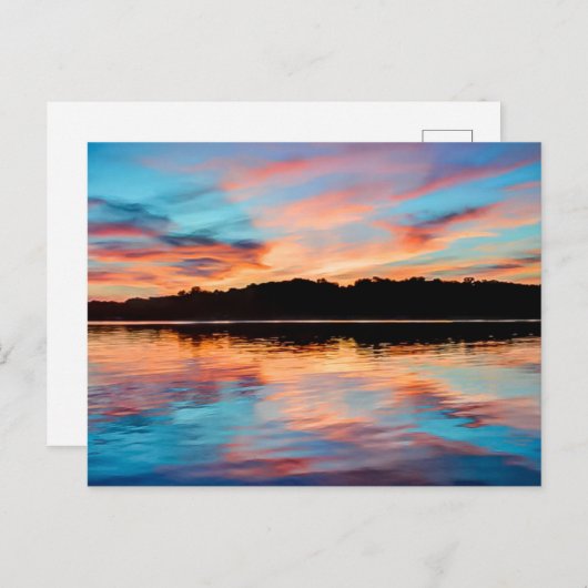 Lake Sunset Postkarte (Vorne/Hinten)