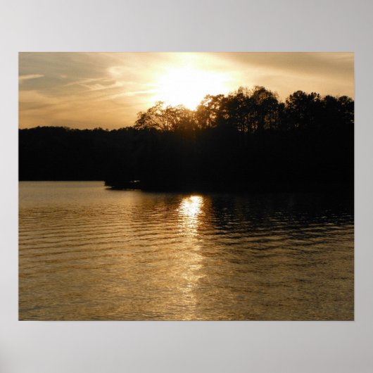Lake Sunset Sepia Angelgeschenke Fisherman Vater A Poster (Vorne)