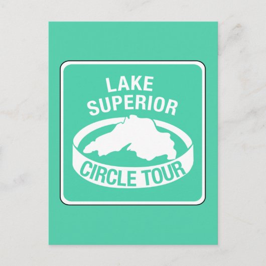 Lake Superior Circle Tour, Traffic Sign, USA Postkarte (Vorderseite)