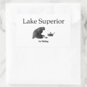 Lake Superior Ice Fishing Rechteckiger Aufkleber (Tasche)