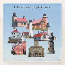 Lake Superior Leuchttürme Glasuntersetzer
