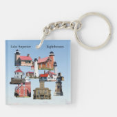 Lake Superior Lighthouse Acrylketten Schlüsselanhänger (Rückseite)