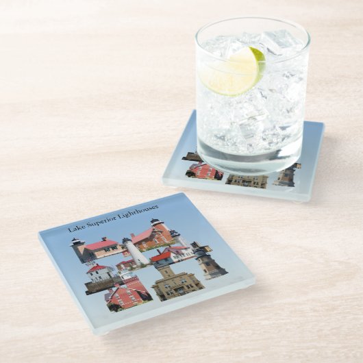 Lake Superior Lighthouses Untersetzer (Schrägansicht)
