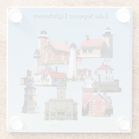 Lake Superior Lighthouses Untersetzer (Rückseite)