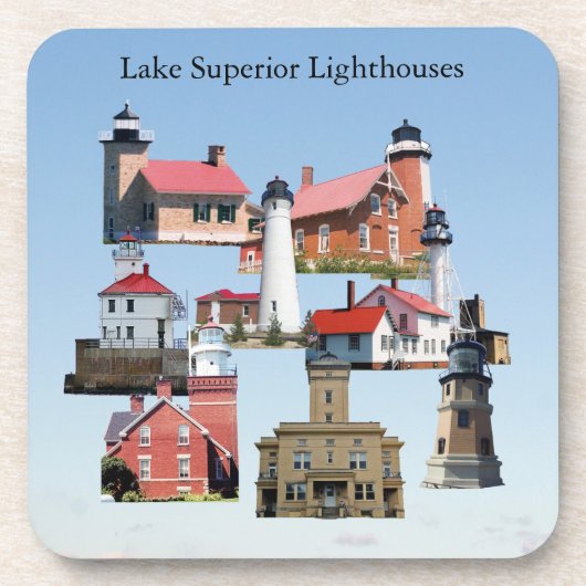 Lake Superior Lighthouses Untersetzer (Vorderseite)