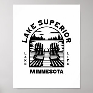 Lake Superior Minnesota Outdoor-Vintage 1 Poster