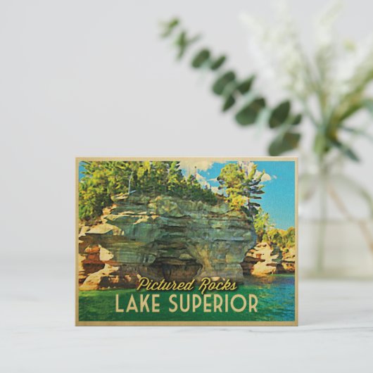 Lake Superior Pictures Rocks Postkarte (Stehend Vorderseite)