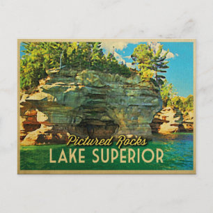 Lake Superior Pictures Rocks Postkarte