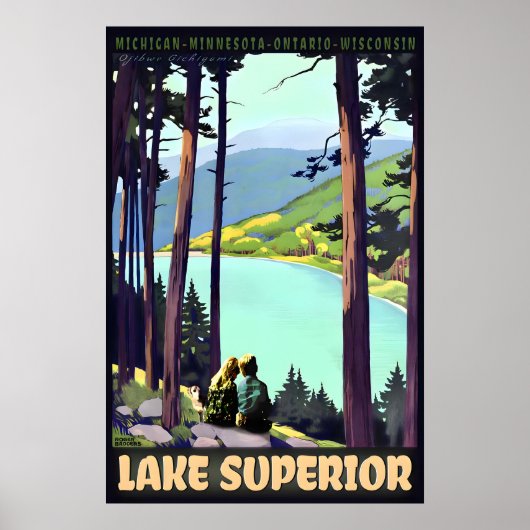 LAKE Superior Retro Roger Broders Travel Poster (Vorne)