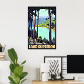 LAKE Superior Retro Roger Broders Travel Poster (Heimbüro)