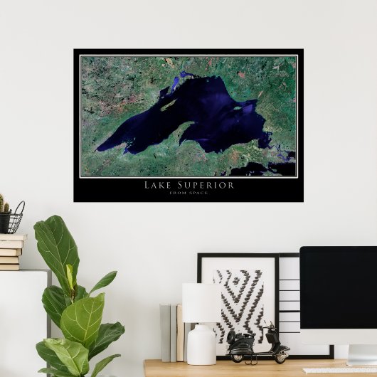 Lake Superior Satellite Poster Map (Heimbüro)