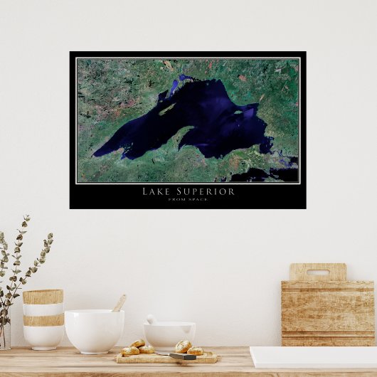 Lake Superior Satellite Poster Map (Küche)
