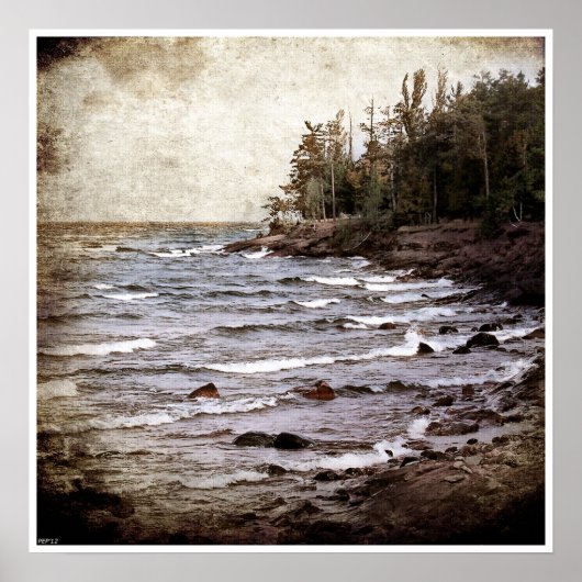 Lake Superior Waves Poster (Vorne)