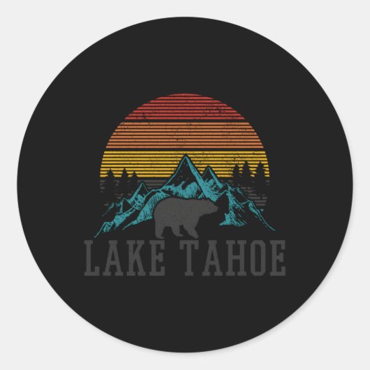 Lake Tahoe Bear Mountains California Runder Aufkleber (Vorderseite)