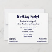 Lake Tahoe Birthday Party! Einladung (Rückseite)