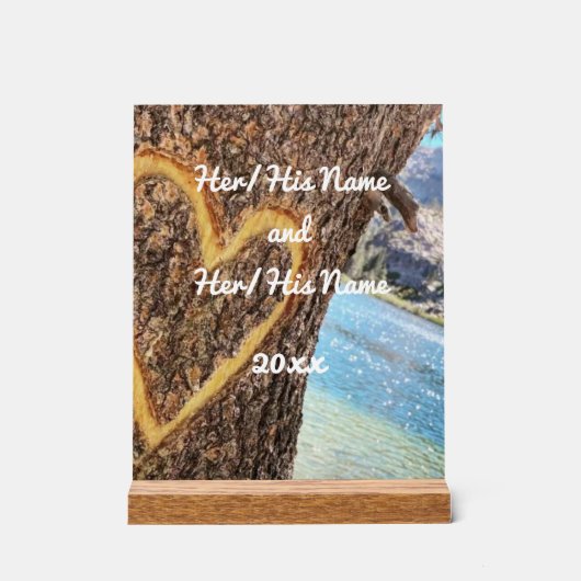 Lake Tahoe Blue Water Tree Herzliche Liebe Acrylschild (Vorderseite)