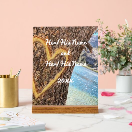 Lake Tahoe Blue Water Tree Herzliche Liebe Acrylschild (Hochzeit)