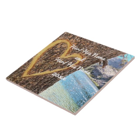 Lake Tahoe Blue Water Tree Herzliche Liebe Fliese (Seite)