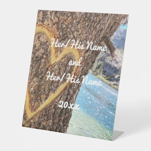 Lake Tahoe Blue Water Tree Herzliche Liebe Sockelschild (Vorderseite)