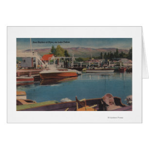 Lake Tahoe, CA - Boots-Hafen am Bijou hölzern