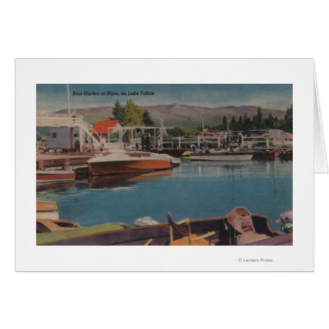 Lake Tahoe, CA - Bootshafen bei Bijou Wooden (Vorderseite (Horizontal))