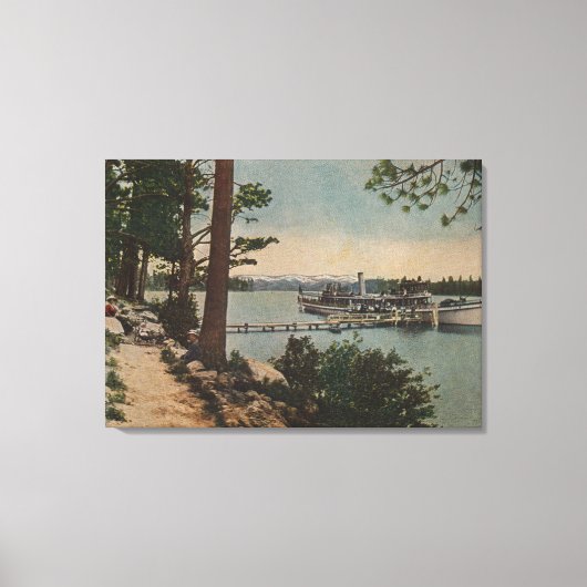 Lake Tahoe, CA - Emerald Bay View mit Steamer Leinwanddruck (Vorderseite)