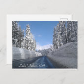 Lake Tahoe, CA mit vielen Schneekarten Postkarte (Vorne/Hinten)
