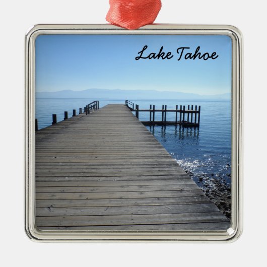 Lake Tahoe, CA Silbernes Ornament (Vorne)