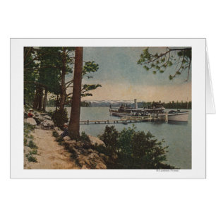 Lake Tahoe, CA - Smaragdbucht-Ansicht mit Dampfer