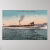 Lake Tahoe, CA - Steamer Tahoe Large Wood Ship Poster (Vorne)