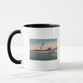 Lake Tahoe, CA - Steamer Tahoe Large Wood Ship Tasse (Links)