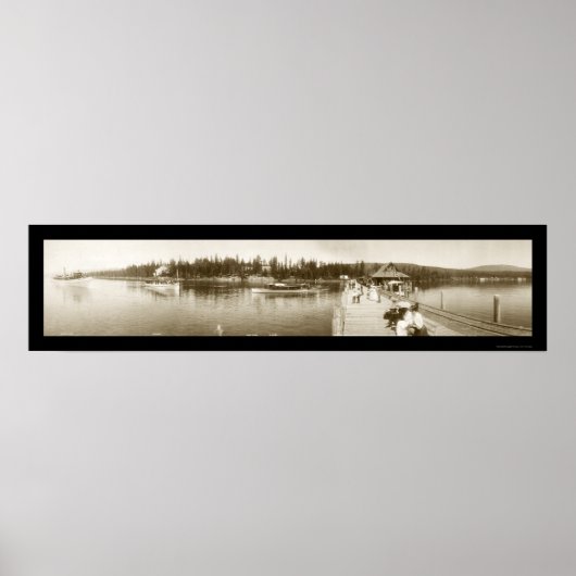 Lake Tahoe, CA Wharf Foto 1906 Poster (Vorne)