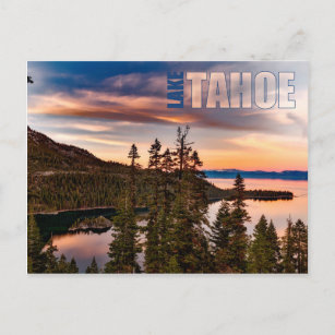 Lake Tahoe California at Sunset Beautiful Postkarte
