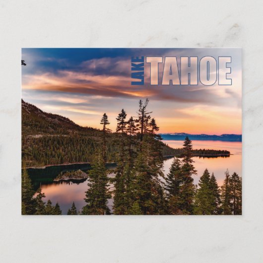 Lake Tahoe California at Sunset Beautiful Postkarte (Vorderseite)