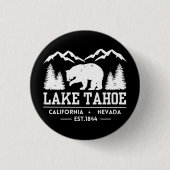 Lake Tahoe - California Grizzly Bear Mountains Button (Vorderseite)