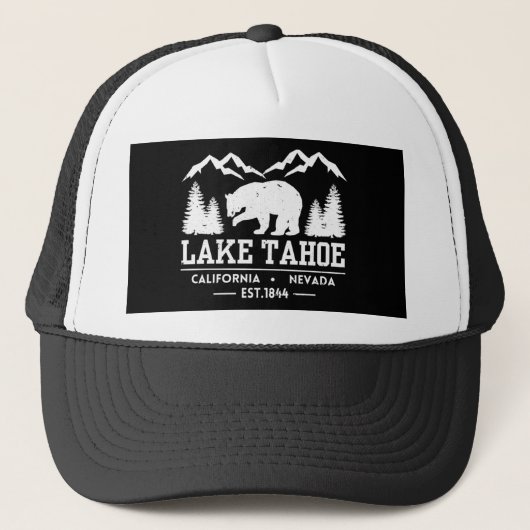 Lake Tahoe - California Grizzly Bear Mountains Truckerkappe (Vorderseite)